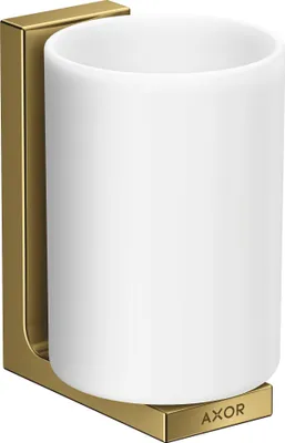 Produktbild von hansgrohe Zahnputzbecher Axor Uni. Rectangular Glas, Wandmontage, polished gold optic