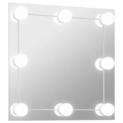 Obrázek produktu pro Nástěnné zrcadlo s LED osvětlením čtvercové sklo