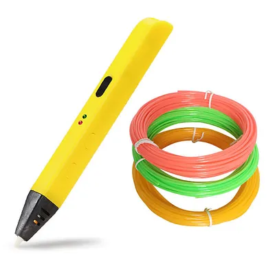 Imagen del producto de Kit profesional de bolígrafo 3D, bolígrafo para impresora 3D, ideal para niños, en varios colores, amarillo