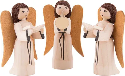 Produktbild von Krippenengel 3-teilig gebeizt (7cm) von ULMIK