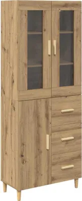 Image de Haut Armoire avec tiroir Chêne artisanal 69,5 x 34 x 180 cm