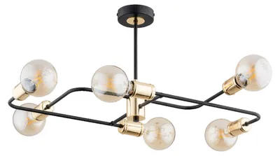 Zdjęcie produktu dla Lampa sufitowa LATINUM czarno-złota 6xE14x10W metal wym:32,5x70x33cm IP20 Alfa