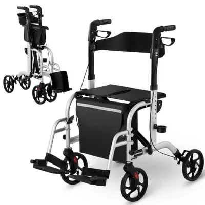 Produktbild von Revalidationsrollator mit Balkonfunktion, 2-in-1 – klappbar mit Tasche