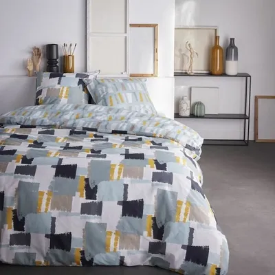 Image de Parure de lit double - TODAY - Sunshine 15,23 - 220 x 240 cm - 100 % coton imprimé