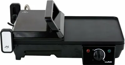 LUND Elektrogrill 2000W 2in1 40,5x25cm mit flacher und geriffelter Platte