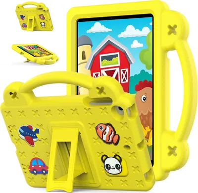 Obrázek produktu pro Ochranné pouzdro pro iPad mini 1/2/3/4/5, roztomilé dětské pouzdro, odolné proti nárazům s držadlem a stojánkem Žluť