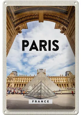 Produktbild von Blechschild Reise 20x30cm Paris Frankreich Louvre