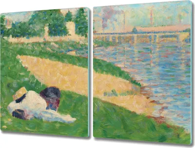 Produktbild von Coloray Küchenbrett Kochplattenabdeckung Hackbrett Schneidebrett Herdabdeckplatte 2x40x52 cm - Stadt-Flussbrücke