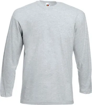Produktbild von Fruit of the Loom - Valueweight Long Sleeve T - Heather Grey - M