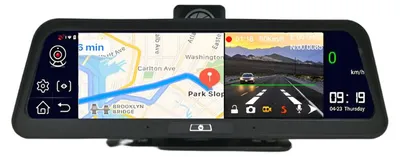 Immagine prodotto di Telecamera da cruscotto per auto - 10 pollici, sistema Android 8.1 con navigazione GPS e doppia fotocamera 1080P