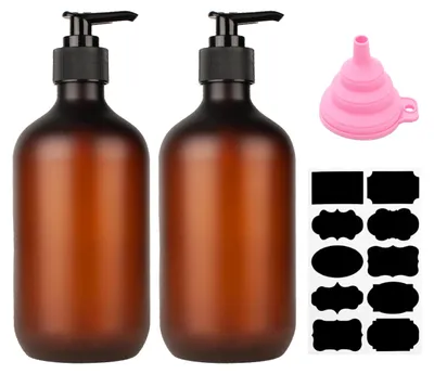 Produktbild von x 500-ml-Seifenspender, nachfüllbare Shampooflaschen, Spülmittelspender, leere Pumpflaschen für Duschgel, Lotionen und Shampoos in Küche und Bad, mit Trichter und Etiketten