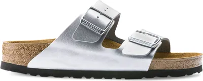 Produktbild von Birkenstock Arizona Silber Schmales Fußbett - Pantoletten - 1012283