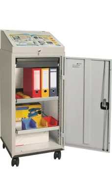 Produktbild von Werkzeugschrankset m.Pultaufsatz H1310xB500xT500mm lichtgrau/lichtgrau