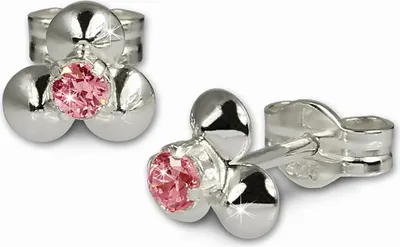 Image de SilberDream Boucles d'oreilles pour femmes 925 argent rose Fleurs 6mm SDO530P