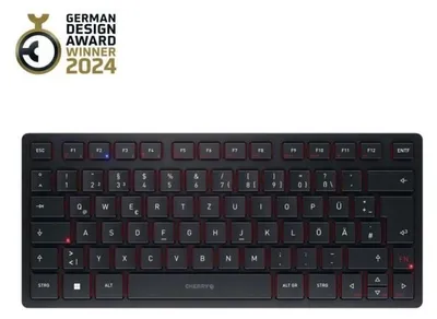 Produktbild von CHERRY KW 9200 MINI, 75%, Verkabelt & Kabellos, USB + RF Wireless + Bluetooth, Scherenschalter, AZERTY, Schwarz