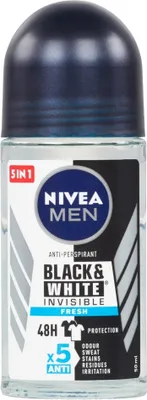 Produktbild von NIVEA Herren Schwarz & White Invisible Fresh Ball Antitranspirant, 50 ml