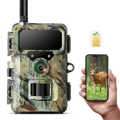 Image de Caméra de chasse - Caméra de faune 4G - Carte SIM incluse - 32 MP - 1080p - Vision nocturne