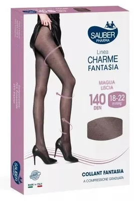 Immagine prodotto di Calza Sauber Charme Fantasia 140 Rombi Pois Nero Taglia 4
