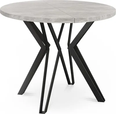 Produktbild von All4All runder Tisch Kate , Esstisch , Esszimmertisch , Metallbeine , Industriestil , moderne Beine , 100 bis 176/76cm , 27 , Belato Grau