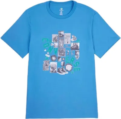 Immagine prodotto di Maglietta Converse stile vintage con collage blu S