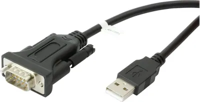 Produktbild von Techly IDATA USB2-SER-1A, Schwarz, 1,5 m, USB Typ-A, DB-9, Männlich, Männlich