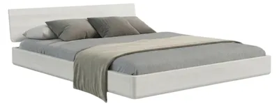 Produktbild von Schwebebett aus massivem Buchenholz Visby LENA ohne Nachttische, 200x200 cm, Farbe Weiß