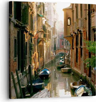 Produktbild von Bild auf Leinwand - Leinwandbild - Venedig Brücke Wasser Haus - 30x30cm - Wand Bild - Wanddeko - Leinwanddruck - Bilder - Kunstdruck - Wanddekoration - Leinwand bilder - Wandkunst - AC30x30-2532