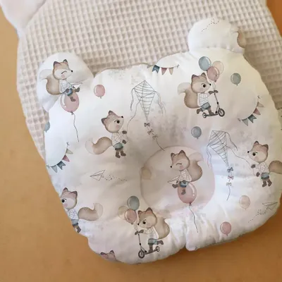 Produktbild von Muminky | Baby Kopfkissen - 23x27 cm - Füchse - Ergonomisch - Antiallergisch - Handgemacht
