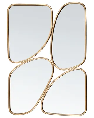 Produktbild von BELIANI Wandspiegel Gold Metall 70 x 100 cm Wand Dekorations Spiegel Glamour Stil