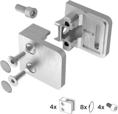 Produktbild von Glashalter Glasklemmen Set 4 Stück Edels