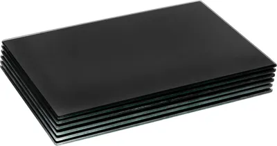 Produktbild von Harbour Housewares Glas-Tischsets – 30 x 20 cm – Schwarz – 6er-Pack