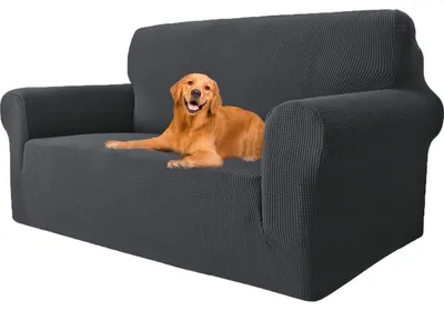 Immagine prodotto di Copridivano per divano a due posti, elasticizzato, color grigio scuro, dimensioni 145-178 cm, lavabile, antiscivolo