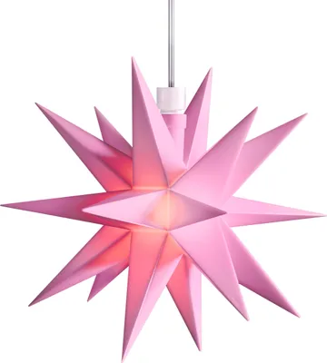 Produktbild von 3D LED Stern Ø 12 cm Rosa Weihnachtsstern mit Batteriefach Ministern Innen Kunststoff Stern klein Leuchtstern Deko für innen Indoor