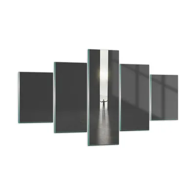 Produktbild von Bilder auf glas - 5 Teile - Tor Mensch Licht - 125x70cm - Glasbilder - Wandbilder - Bilder - zum Aufhängen bereit - Wanddekoration aus Glas - Glas Bilder - Wandbild auf Glas - GEA125x70-4698