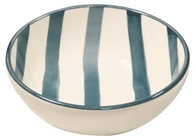 Immagine prodotto di Zafferano Set 6 Ciotole Lido Righe in Vetroceramica Artigianale Italiana Colore Grigio Design Verticale Elegante e Moderno per Servizio Tavola 6x