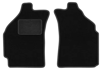 Produktbild von Velours-Fußmatten Vorne passend für Chevrolet Matiz (Schrägheck, Bj. 2004-2009) –  schwarz, passgenau, mit Befestigungen set 2 Stk. - STANDARD