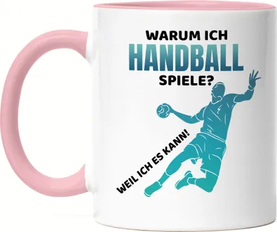 Produktbild von Warum ich Handball spiele Tasse Rosa Handballer Handballspieler Handballverein Mannschaft