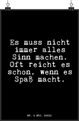 Produktbild von Mr. & Mrs. Panda Bild Es muss nicht immer... DIN A4 - Schwarz - Geschenk, Wanddekoration, Sinnhaftigkeit, wanddeko, Sinn des Lebens, Spass, Wandbild, Sprüche, Plakat