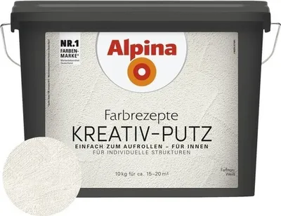 Produktbild von Alpina Effektfarbe Farbrezepte Kreativ Putz weiß 10 kg