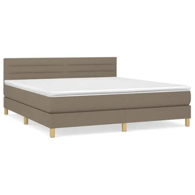 Produktbild von Boxspringbett mit Matratze Taupe 180x200 cm Stoff