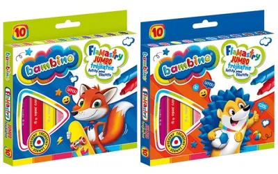 Obrázek produktu pro Bambino Flamastry Trójkątne Jumbo 10 kolorów