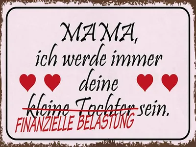 Produktbild von vianmo Holzschild 30x40 cm Mama deine Tochter Herzen