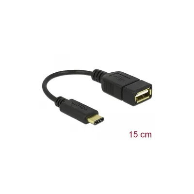 Produktbild von Delock - USB-Adapter - 24 pin USB-C (M) zu USB (W) - USB 2.0 - 15 cm - Schwarz