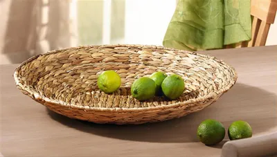 Image de grande coupe en jacinthe d'eau, Ø 50 cm, plate, coupe à fruits, coupe à pâtisseries, coupe décorative