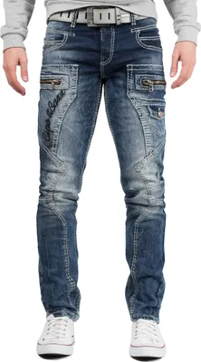 Produktbild von Cipo & Baxx Herren Regular Fit Hose Stonewashed BA-CD296 Blue W42/L32