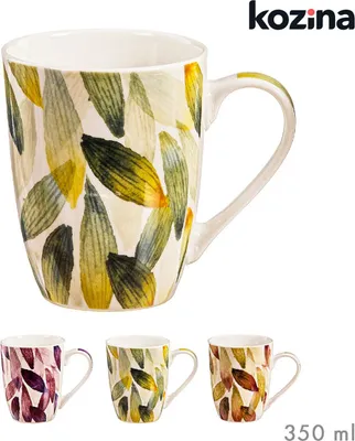 Produktbild von Tasse mit Federn, Bunte Farben, 340 ml