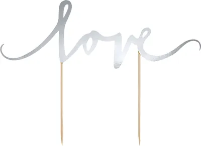 Produktbild von Cake Topper Love, silber