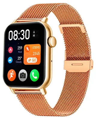 Produktbild von Siltcon Smartwatch Pro Herren und Damen mit Telefonfunktion – 1,85 Zoll AMOLED, 123 Sportmodi und Schrittzähler – 4 Armbänder – Gold, KI-generiertes Bild