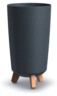 Obrázek produktu pro Prosperplast s.r.o. Květináč s nožičkami GRACIA TUBUS SLIM ECO WOOD 19,5 cm, antracitová