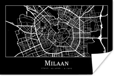 Produktbild von MuchoWow® Poster Mailand - Karte - Stadtplan 120x80 cm - Bilder